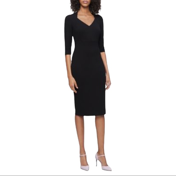 Calvin Klein Dresses & Skirts - NEW Calvin Klein Black 3/4 Sleeve V Neck Sheath Dress Plus Size 24W